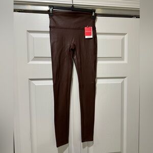 Spanx Faux Leather Leggings in Mahogany